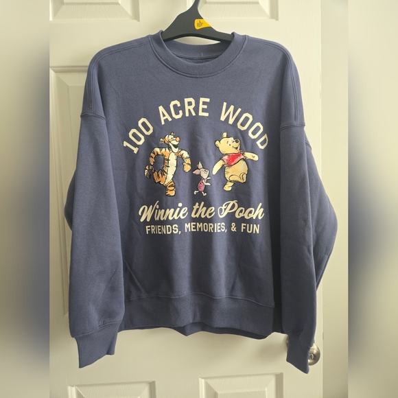 Disney Navy Winnie the Pooh Sweatshirt 100 Acre Wood NWOT - Picture 3 of 5